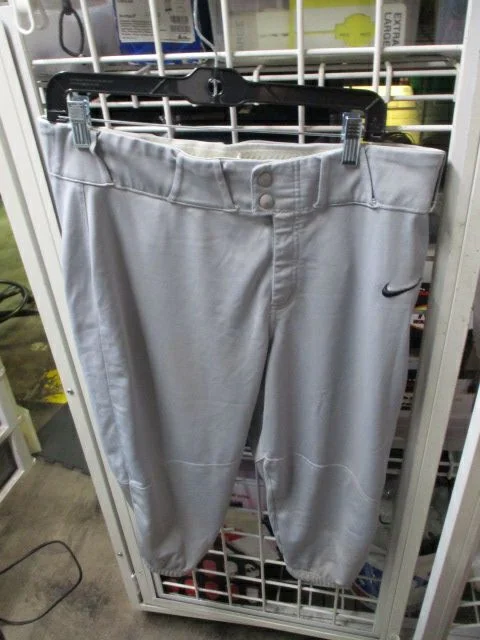 Baseball Pants with Professional Cut for Elite Players-Used Nike Grey Knicker Bottom Pants Adult Size Large