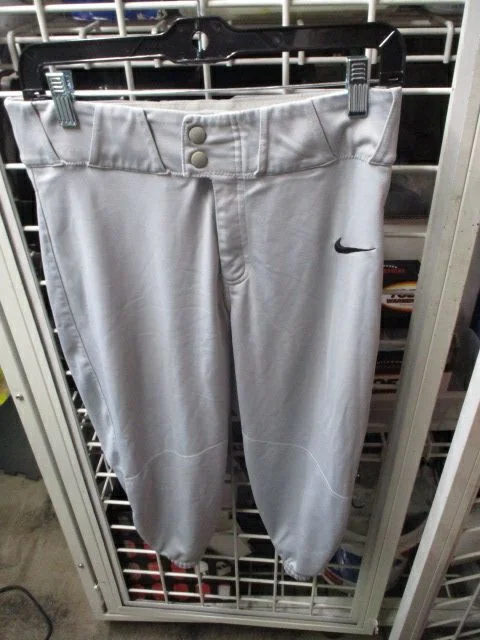 High-Durability Baseball Pants for Tough Games-Used Nike Grey Knicker Bottom Pants Adult Size Small