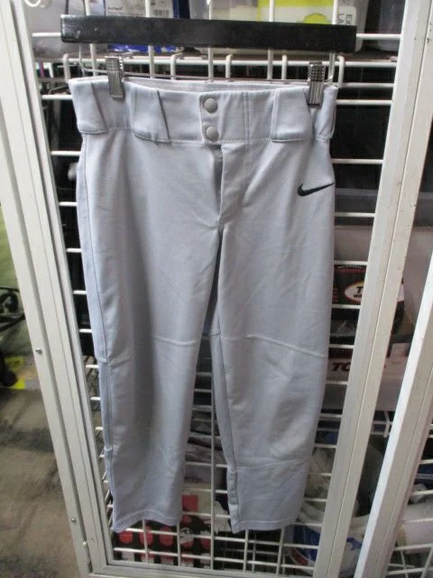 Youth Baseball Pants for Comfort and Durability-Used Nike Grey Open Bottom Pants Youth Size Medium