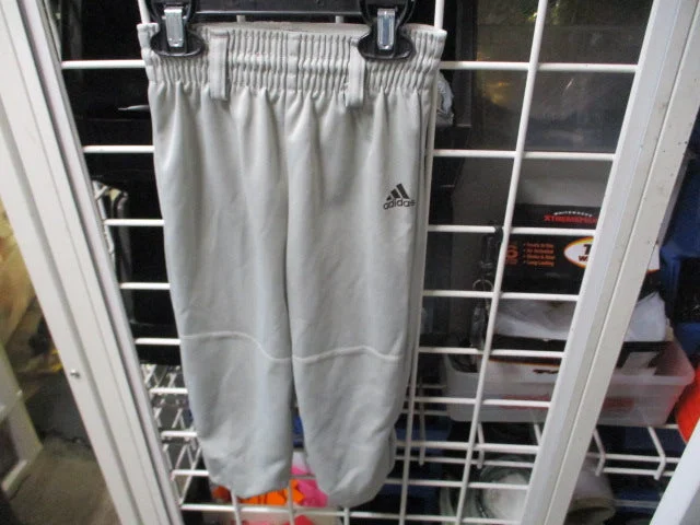 Baseball Pants with Reinforced Thighs for Tough Play-Used Adidas Grey Baseball Pants Size Yth XXS