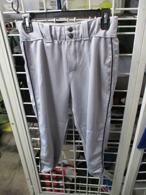 Baseball Pants with Custom Team Colors for Cohesion-Used Evoshield Grey & Black Piping Elastic Bottom Pants Size Youth