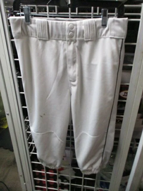 Baseball Pants with Stretchy Cuffs for Comfort and Fit-Used Russell White & Black Piping Knicker Bottom Pants Adult Size Medium- stains