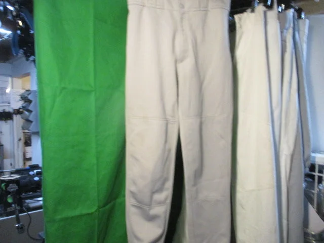 Baseball Pants with Ribbed Waistband for Comfort and Style-Used Mizuno Elastic Bottoms Grey Size Small Baseball Pants