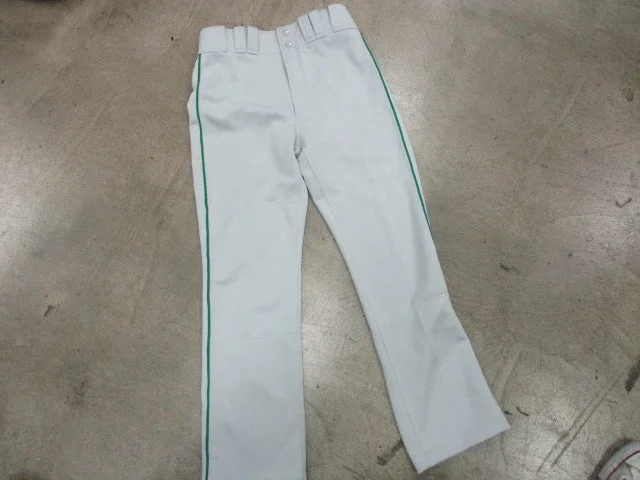 Baseball Pants with Padded Inseam for Added Protection-Mizuno Performance Gray Baseball Pants Sz Small - Green Piping