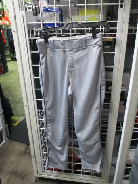 Baseball Pants with Athletic Cut for Faster Movement-Used Rawlings Grey and Black Piping Open Bottom Pants Youth Size XL