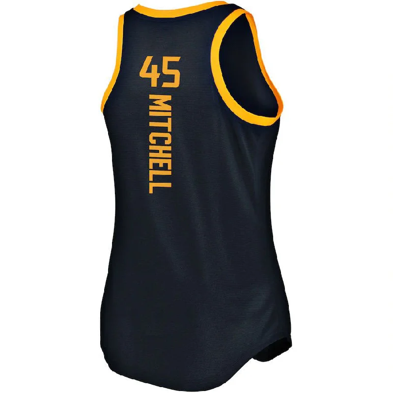 Basketball Jerseys with Double-Stitched Seams for Durability-U.Jazz #45 Donovan Mitchell Fanatics Branded Women's Fast Break Team Tank Jersey Icon Edition Navy Stitched American Basketball Jersey