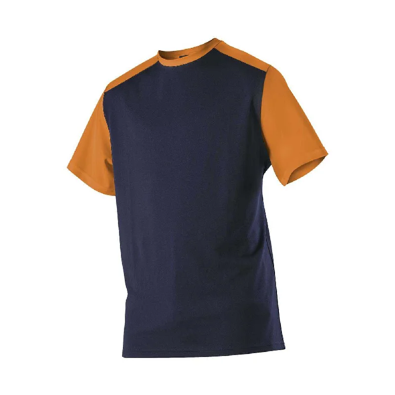 Professional Baseball Jerseys for Competitive Players-Alleson Athletic 532CJY Youth Crew Neck Baseball Jersey - Navy Burnt Orange