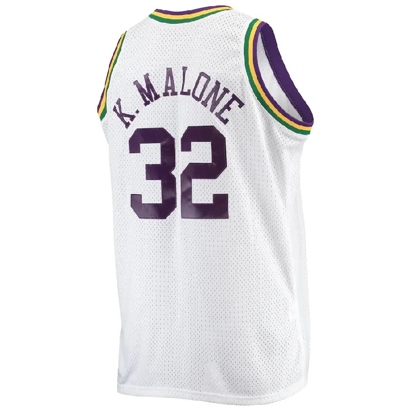 Custom Basketball Jerseys with Player Names and Numbers-U.Jazz #32 Karl Malone Mitchell & Ness Big & Tall Hardwood Classics Swingman Jersey White Stitched American Basketball Jersey