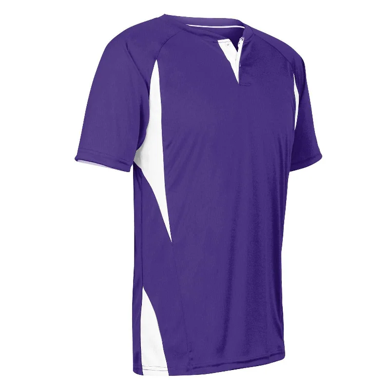 Baseball Jerseys with Quick-Dry Technology for Hot Weather Play-Champro BS63 Wild Card Baseball Jersey - Purple White