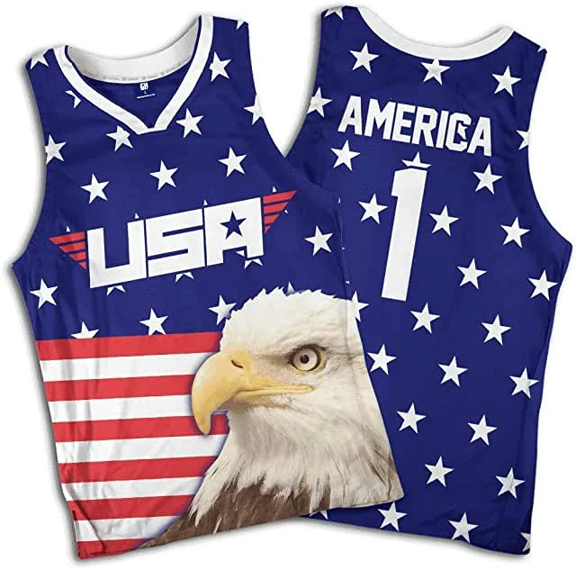 Basketball Jerseys with Vintage Style for Old-School Look-America Stars and Stripes Basketball Jersey