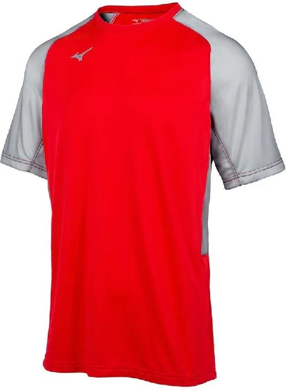 Baseball Jerseys with Non-Iron Fabric for Low Maintenance-Mizuno Youth Aerolite Crew Baseball Jersey - Red Gray