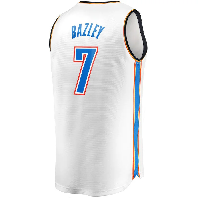 Classic Basketball Jerseys with Traditional Design-OC.Thunder #7 Darius Bazley Fanatics Branded Fast Break Replica Jersey White Association Edition Stitched American Basketball Jersey