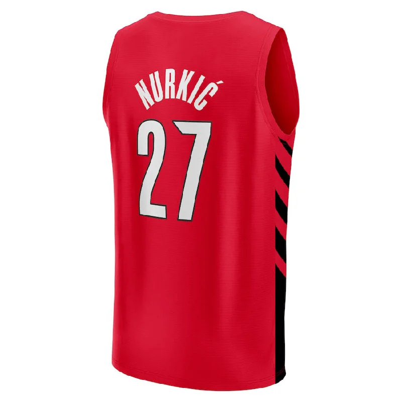 Basketball Jerseys with Mesh Inserts for Extra Ventilation-P.Trail Blazers #27 Jusuf Nurkic Fanatics Branded 2022-23 Fast Break Jersey Red Statement Edition Stitched American Basketball Jersey