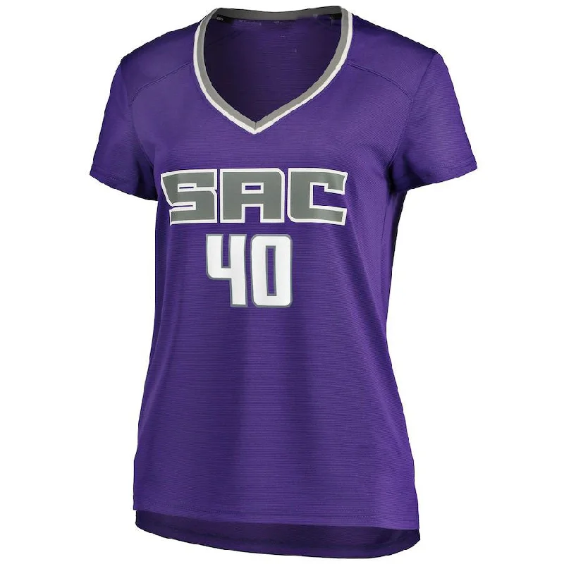 Professional Basketball Jerseys for Competitive Players-S.Kings #40 Harrison Barnes Fanatics Branded Women's Fast Break Player Replica Jersey Purple Icon Edition Stitched American Basketball Jersey