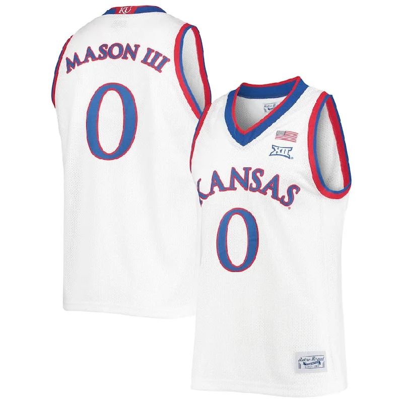 Basketball Jerseys with Stretchable Material for Maximum Comfort-K.Jayhawks #0 Frank Mason III Original Retro Brand Commemorative Classic Basketball Jersey Stitched American College Jerseys