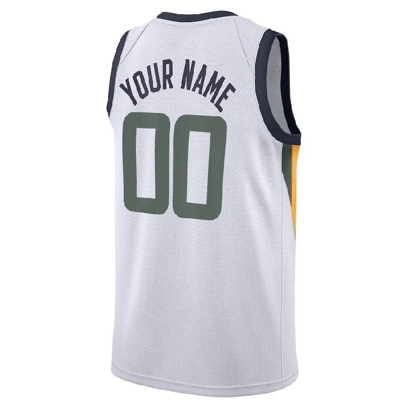 Basketball Jerseys with Stretch Fabric for Flexibility-Custom U.Jazz Swingman Custom Jersey  Association Edition White Stitched Basketball Jersey