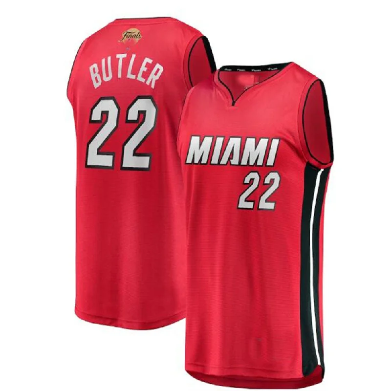 Basketball Jerseys with Extra Padding for Protection-M.Heat #22 Jimmy Butler Fanatics Branded 2023 Finals Fast Break Player Jersey - Statement Edition - Red Stitched American Basketball Jersey