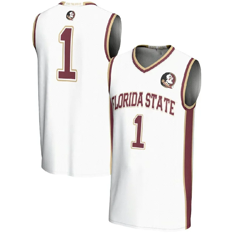 Basketball Jerseys with Padded Neck for Extra Comfort-#1 F.State Seminoles GameDay Greats Lightweight Basketball Jersey - White American College Jerseys