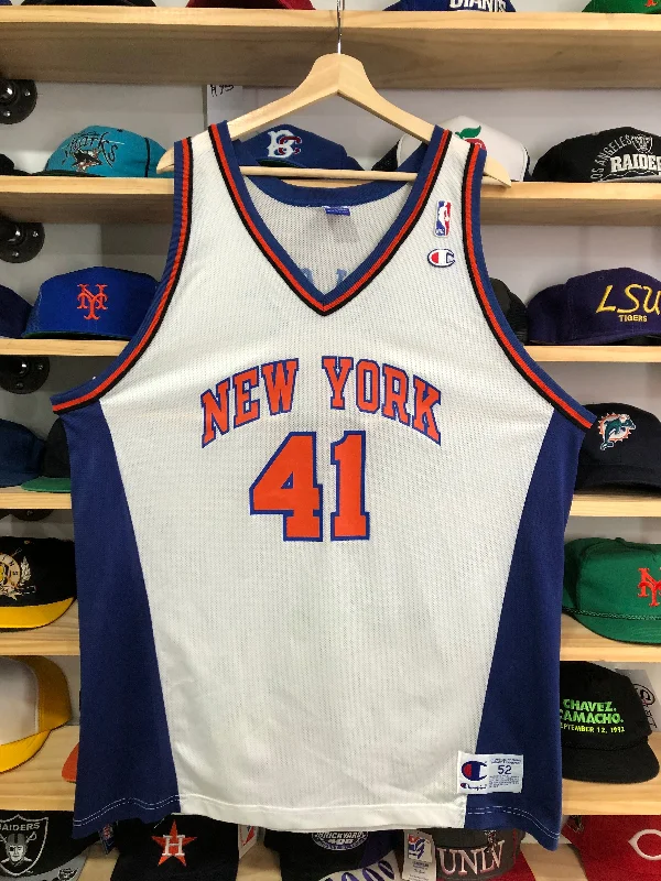 Youth Basketball Jerseys with Personalized Name and Number-Vintage Champion New York Knicks Glen Rice Jersey Size 52/2XL