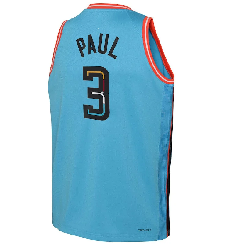 Basketball Jerseys with Soft Collar for Comfort-P.Suns #3 Chris Paul 2022-23 Swingman Jersey City Edition Turquoise Stitched American Basketball Jersey