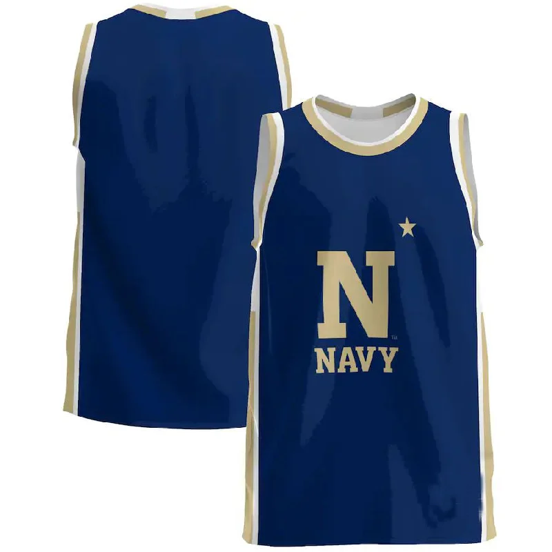 Basketball Jerseys for Kids with Adjustable Fit-N.Midshipmen Basketball Jersey Navy Stitched American College Jerseys