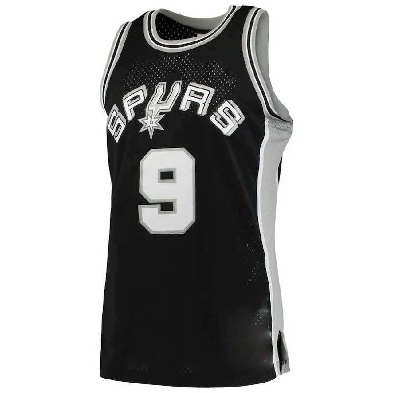 Basketball Jerseys with Stretchable Material for Maximum Comfort-S.Antonio Spurs #9 Tony Parker Mitchell & Ness 2001-02 Hardwood Classics Swingman Jersey Black Stitched American Basketball Jersey