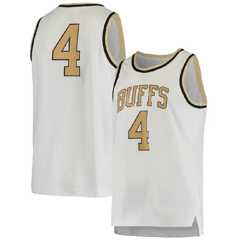 Basketball Jerseys with Lightweight Mesh Fabric for Breathability-#4 C.Buffaloes Replica Basketball Jersey - White American College Jerseys