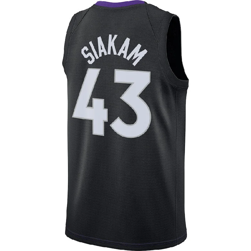 Basketball Jerseys with Quick-Dry Technology for Hot Weather Play-T.Raptors #43 Pascal Siakam  Swingman Player Jersey BlackPurple Earned Edition Stitched American Basketball Jersey