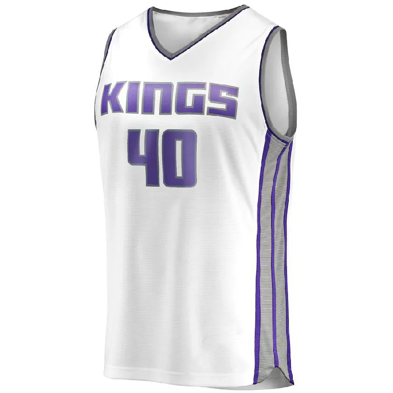 Basketball Jerseys with Stretch Fabric for Flexibility-S.Kings #40 Harrison Barnes Fanatics Branded Fast Break Player Replica Jersey Association Edition White Stitched American Basketball Jersey