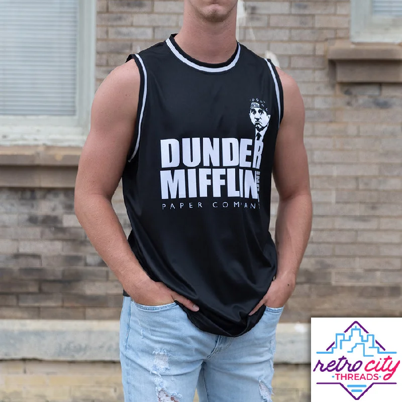 Basketball Jerseys with Multiple Pockets for Storage-Dunder Mifflin The Office Custom Basketball Jersey