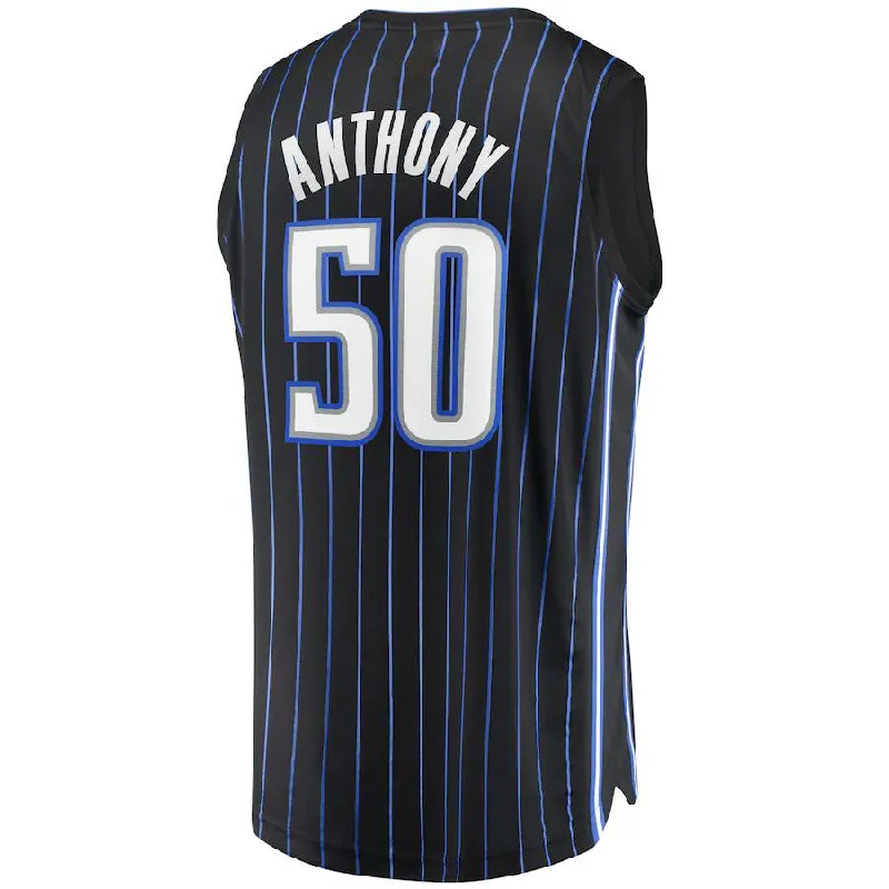 Basketball Jerseys with Lightweight Mesh Fabric for Breathability-O.Magic #50 Cole Anthony Fanatics Branded 2021-22 Fast Break Replica Jersey Icon Edition Black Stitched American Basketball Jersey