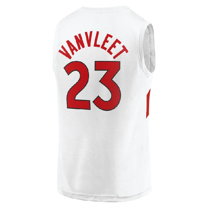 Basketball Jerseys with Anti-Wrinkle Fabric for Easy Maintenance-T.Raptors #23 Fred VanVleet Fanatics Branded Fast Break Replica Jersey White Association Edition Stitched American Basketball Jersey