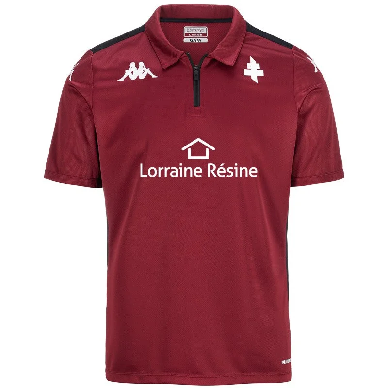 Personalized Golf Polo Shirts with Custom Embroidery-Polo Abiang Pro 8 FC Metz 24/25 Grenat Enfant