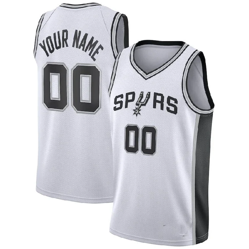 Basketball Jerseys with Soft Polyester Blend for Lightweight Feel-Custom S.Antonio Spurs Swingman Jersey Association Edition White Stitched Basketball Jersey