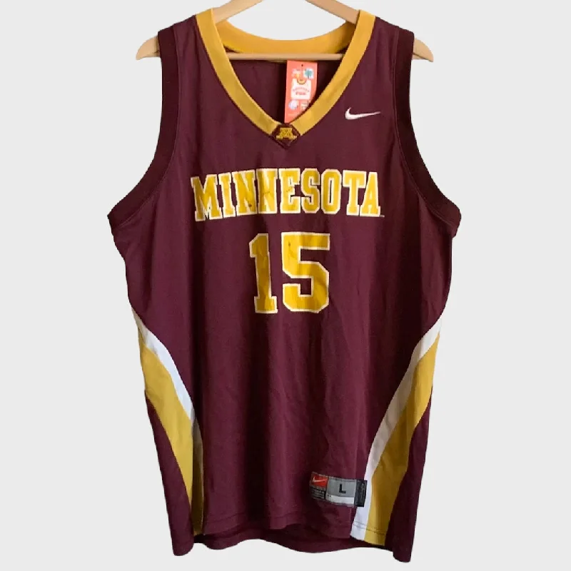 Basketball Jerseys with Vented Mesh Panels for Maximum Airflow-Vintage Minnesota Golden Gophers Basketball Jersey L