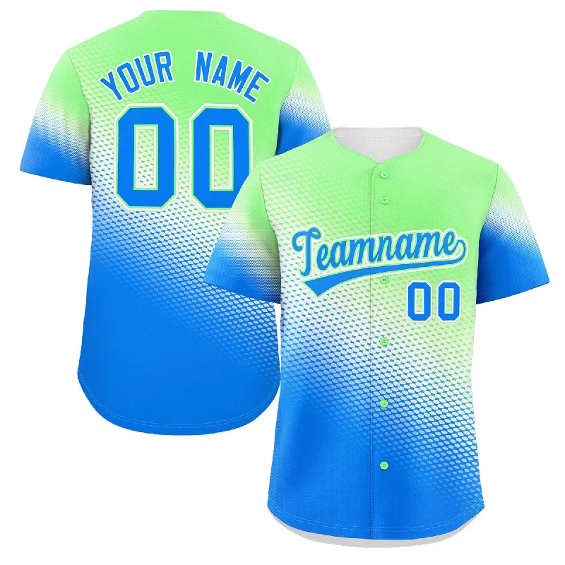 Baseball Jerseys with Anti-Chafe Seams for Comfort-Custom Light Green Blue Tiny Spot Gradient Fashion Authentic Baseball Jersey