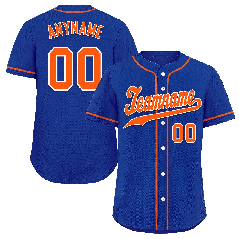 Baseball Jerseys with Customizable Sleeve Length for Different Looks-Custom Blue Classic Style Orange Personalized Authentic Baseball Jersey BSBJ01-bd0fa08