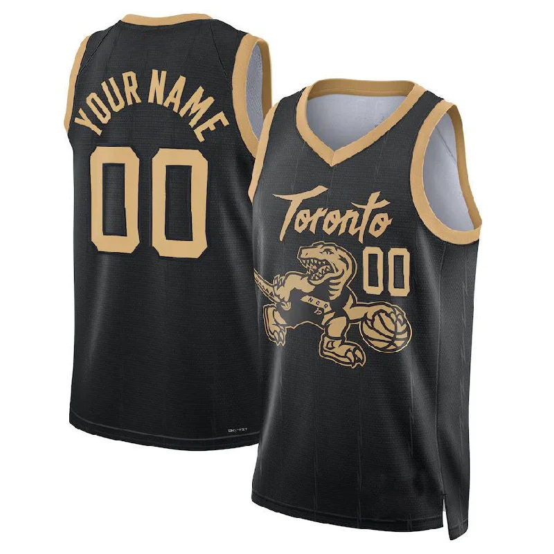 Basketball Jerseys with Lightweight Design for Freedom of Movement-Custom T.Raptors Swingman Jersey City Edition Black Stitched Basketball Jersey