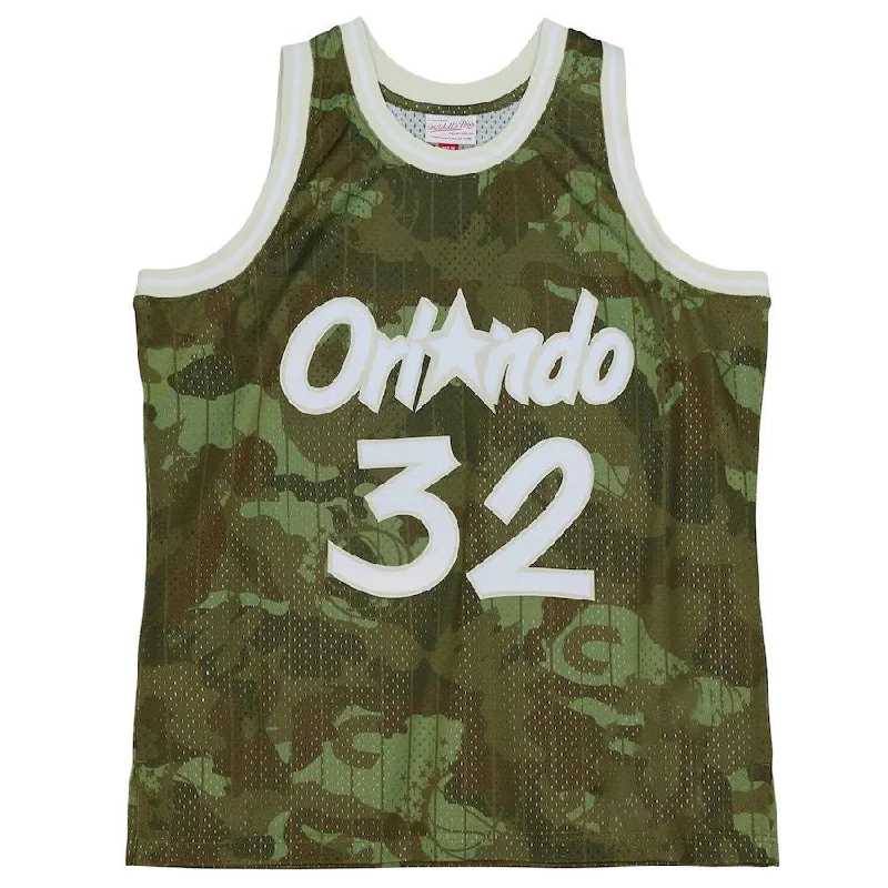 Basketball Jerseys with Lightweight Polyester Fabric for Breathability-O.Magic #32 Shaquille O'Neal Mitchell & Ness Unisex Hardwood Classics 1994-95 Ghost Green Swingman Jersey Camo Stitched American Basketball Jersey