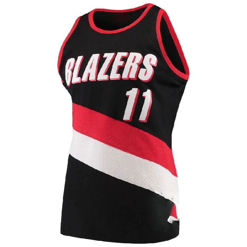 Basketball Jerseys with Non-Iron Fabric for Low Maintenance-P.Trail Blazers #11 Arvydas Sabonis Mitchell & Ness Hardwood Classics Swingman Jersey  Black Stitched American Basketball Jersey