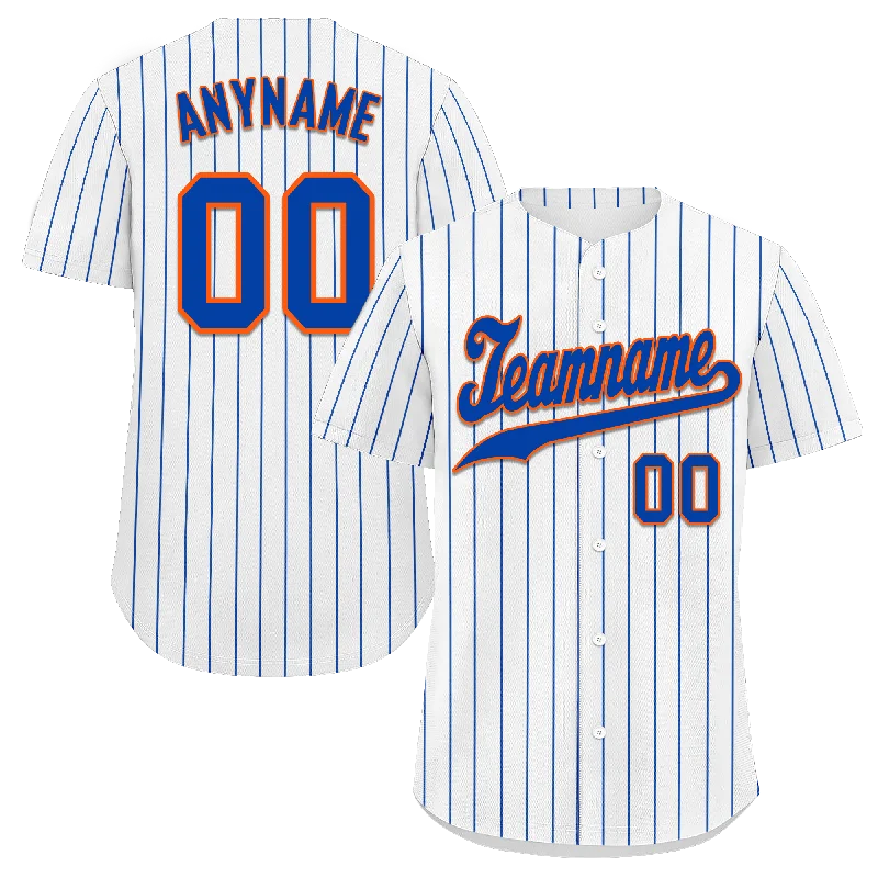 Baseball Jerseys with High-Performance Fabrics for Serious Athletes-Custom White Classic Style Blue Personalized Authentic Baseball Jersey BSBJ01-bd0fa07