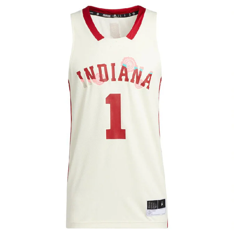 Basketball Jerseys with Ribbed Sleeves for Style and Fit-#1 IN. Hoosiers Honoring Black Excellence Replica Basketball Jersey  Cream Stitched American College Jerseys