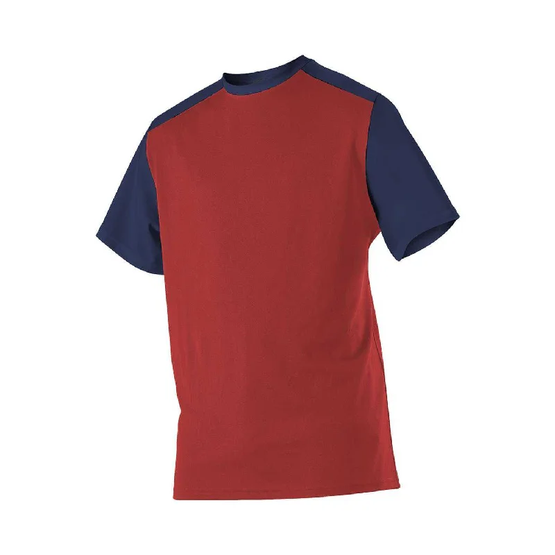 Baseball Jerseys with Moisture-Wicking Technology-Alleson Athletic 532CJY Youth Crew Neck Baseball Jersey - Red Navy