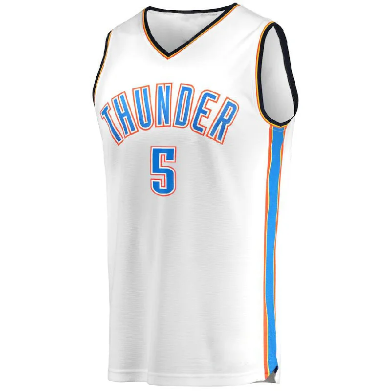 Basketball Jerseys with Full-Button Closure for Traditional Style-OC.Thunder #5 Luguentz Dort Fanatics BrandedFast Break Player Jersey Association Edition White Stitched American Basketball Jersey