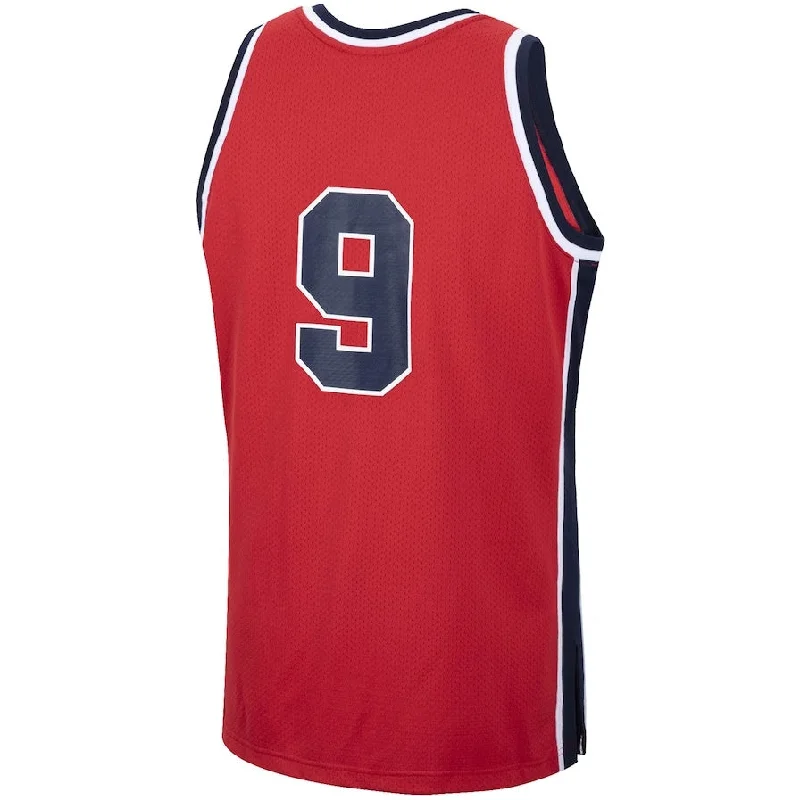 Basketball Jerseys with Custom Fit for Youth and Adults-USA Basketball #9 Michael Jordan Mitchell & Ness 1984 Authentic Jersey - Red American Basketball Jersey