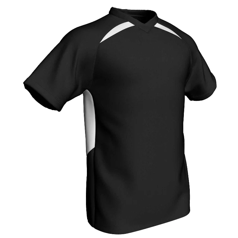 Baseball Jerseys with Breathable Mesh Panels for Ventilation-Champro BS36 Check Baseball Jersey - Black White