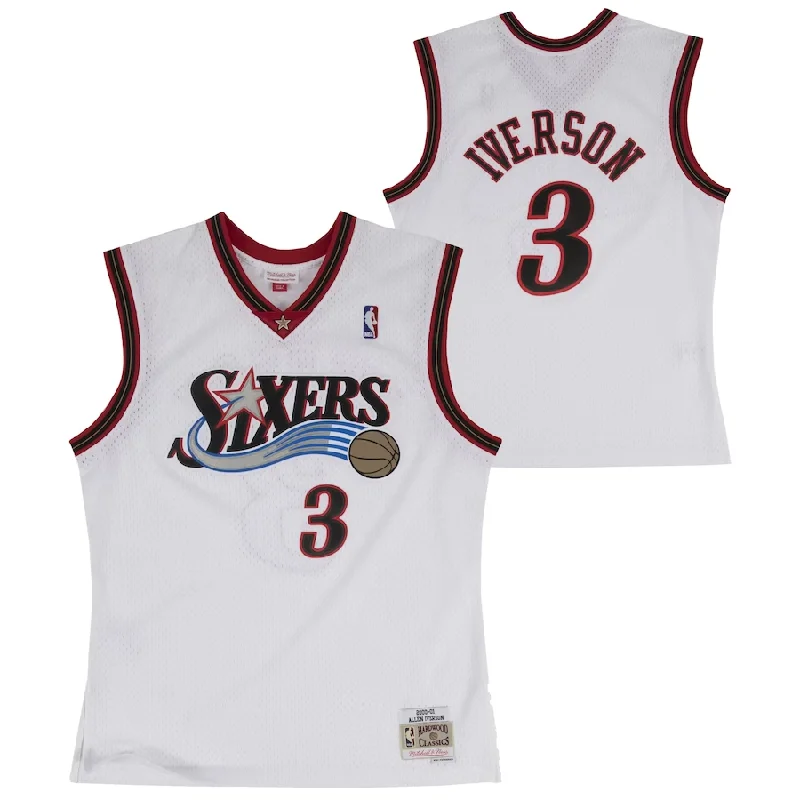 Basketball Jerseys with High-Performance Fabrics for Serious Athletes-Stitched Retro Allen Iverson Jersey White/Blue