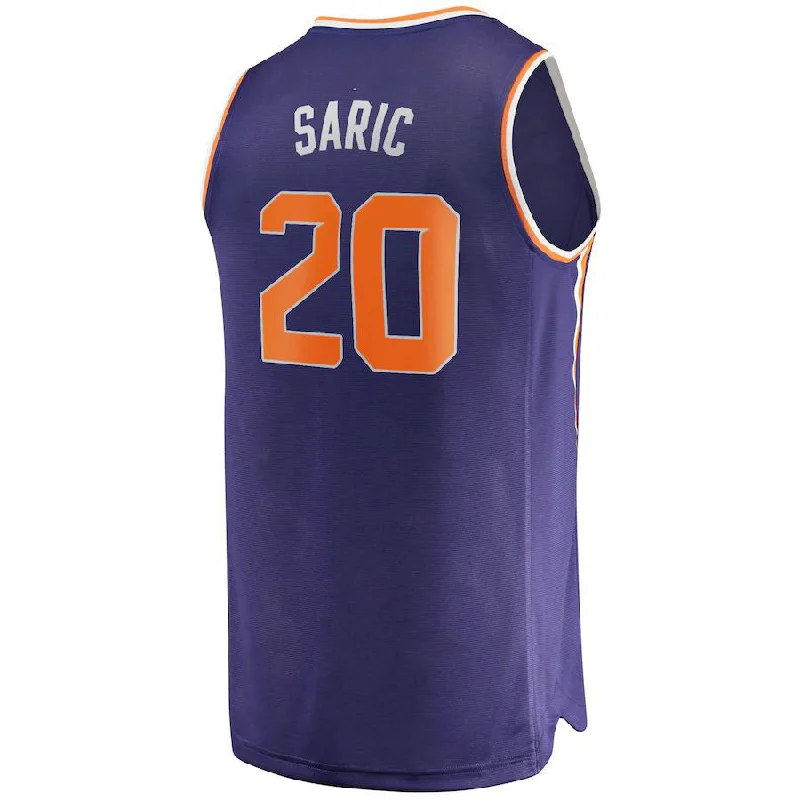 Basketball Jerseys with Modern Cut for Comfortable Fit-P.Suns #20 Dario Saric Fanatics Branded Fast Break Player Replica Jersey Purple Stitched American Basketball Jersey