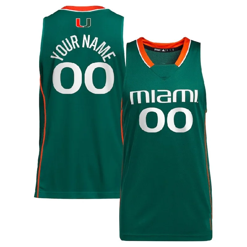 Basketball Jerseys with Ribbed Sleeves for Style and Fit-Custom M.Hurricanes Unisex Alternate Basketball Jersey - Green American College Jerseys