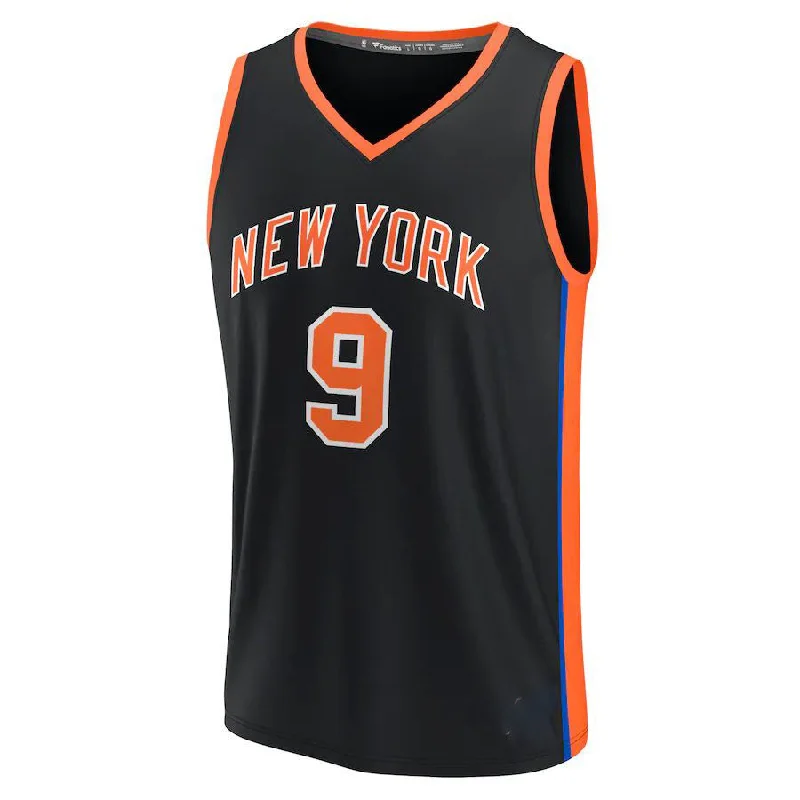 Basketball Jerseys with Anti-Odor Technology for Comfort-NY.Knicks #9 RJ Barrett Fanatics Branded 2022-23 Fastbreak Jersey City Edition Black Stitched American Basketball Jersey